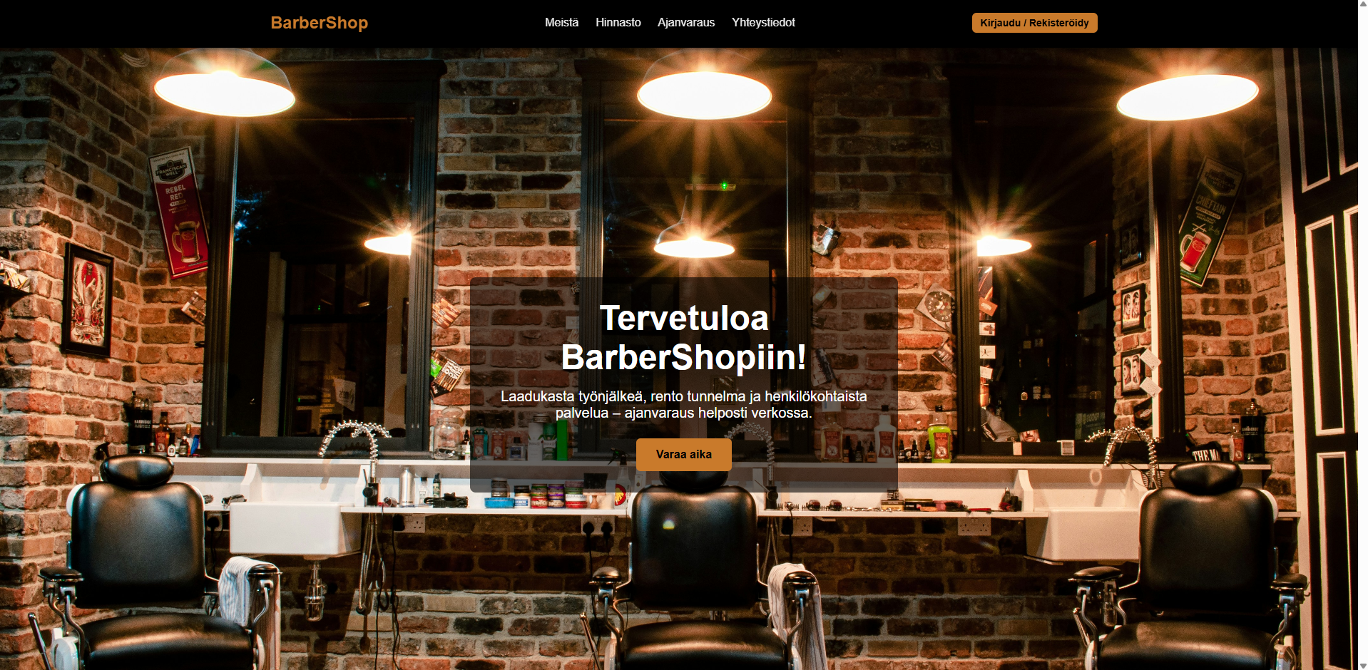 Barbershop ajanvarausjärjestelmä